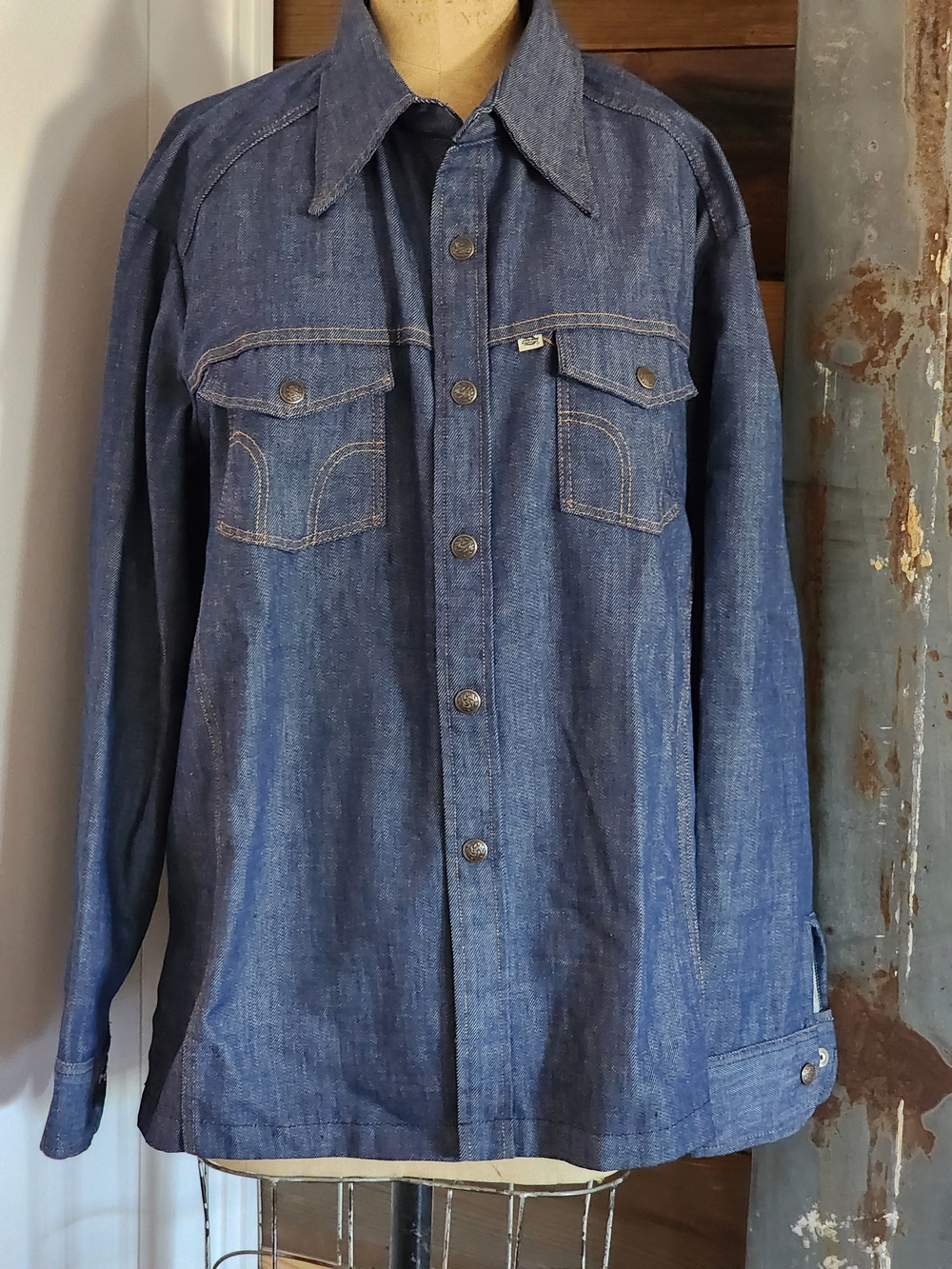 Vintage 70's Dickies Denim Work Shirt Jacket